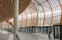 Hall entrée verrière bois intérieur salle de spectacle Zénith de Limoges Métropole image photo photographie