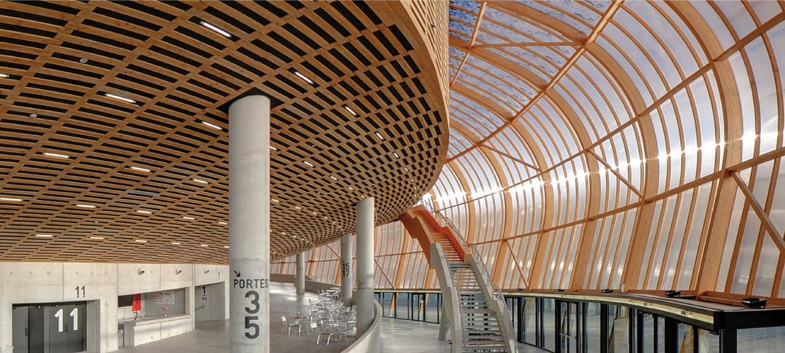 Hall salle verrière bois photo photographie image salle de spectacle zénith de limoges métropole intérieur